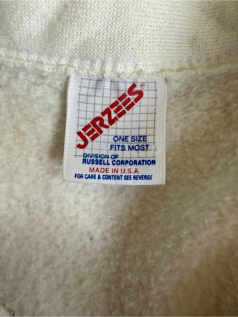 Jerzees Vintage White Cardigan Sweater - Picture 7 of 9